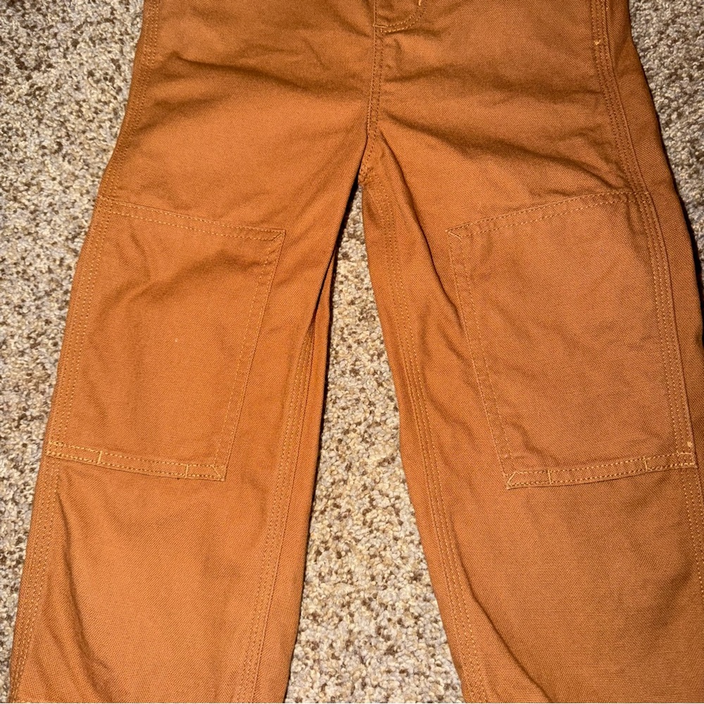 Carhartt Toddler Washed Canvas Duck Bib Overalls Carhartt  Brown Size 3T - Picture 5 of 7